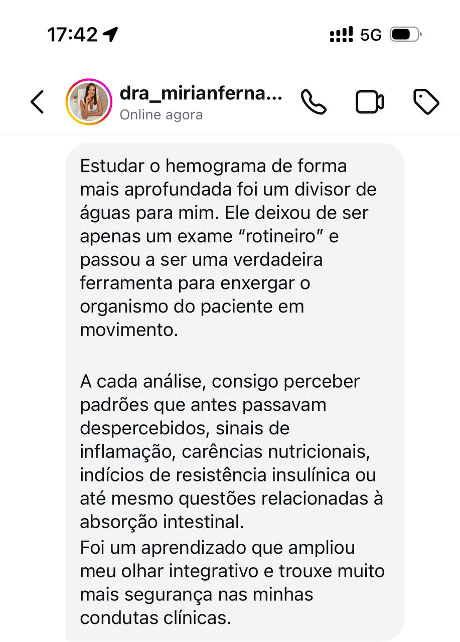 Depoimento de aluna sobre o curso Hemograma na Estética